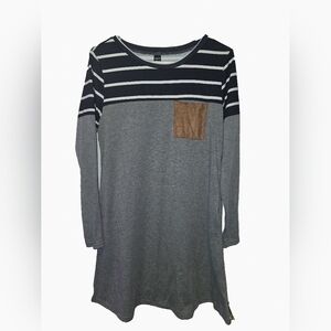 SHEIN Black and White Striped Gray Women's Dress Size Medium